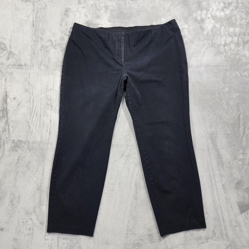 Alfani Pants Womens 22W Black Pull‎ On Tapered Skinny Twill Stretch Dress Office